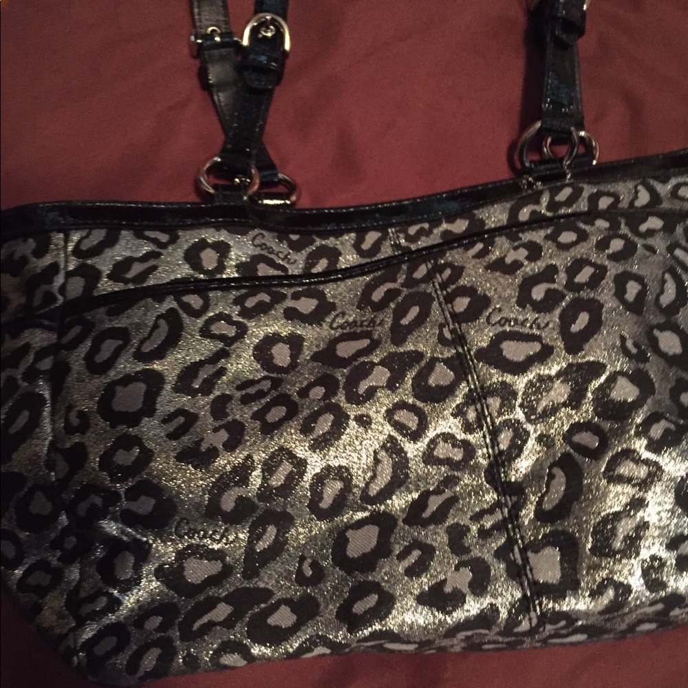 NWOT Coach Fabric Black/Silver Bag
